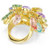 Anillo de cóctel Gema con cortes variados, multicolor, chapado en tono dorado Anillo de cóctel Gema con cortes variados, multicolor, chapado en tono dorado