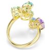 Anillo de cóctel Gema con cortes variados, multicolor, chapado en tono dorado Anillo de cóctel Gema con cortes variados, multicolor, chapado en tono dorado