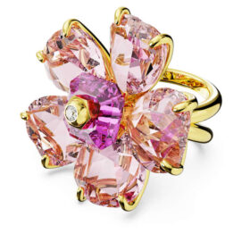 Anillo de cóctel Idyllia Flower, rosa, chapado en tono dorado Anillo de cóctel Idyllia Flower, rosa, chapado en tono dorado