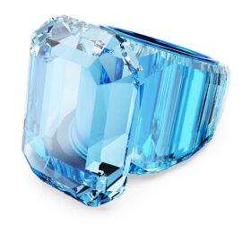 Anillo de cóctel Lucent con corte octogonal, azul