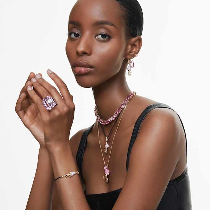 Anillo de cóctel Lucent con corte octogonal, rosa Anillo de cóctel Lucent con corte octogonal, rosa