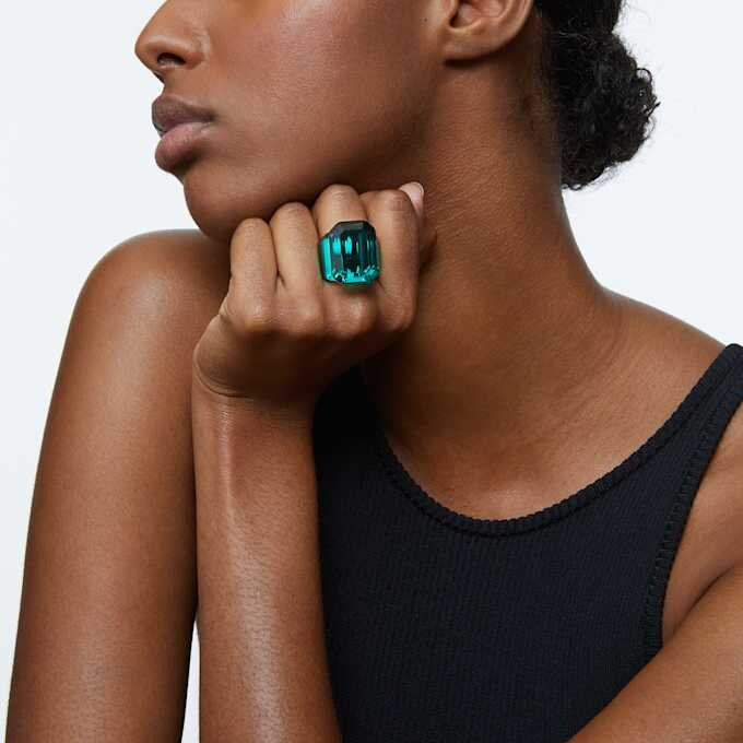 Anillo de cóctel Lucent con corte octogonal, verde Anillo de cóctel Lucent con corte octogonal, verde