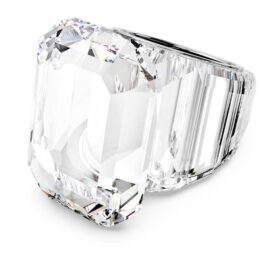 Anillo de cóctel Lucent, corte octogonal, blanco