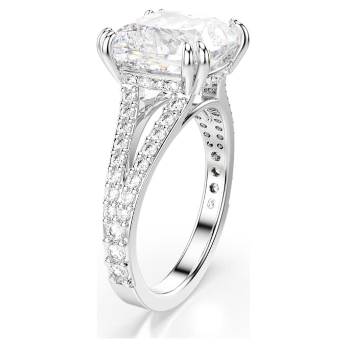 Anillo de cóctel Stilla, corte cuadrado, pavé, blanco, chapado en rodio Anillo de cóctel Stilla, corte cuadrado, pavé, blanco, chapado en rodio
