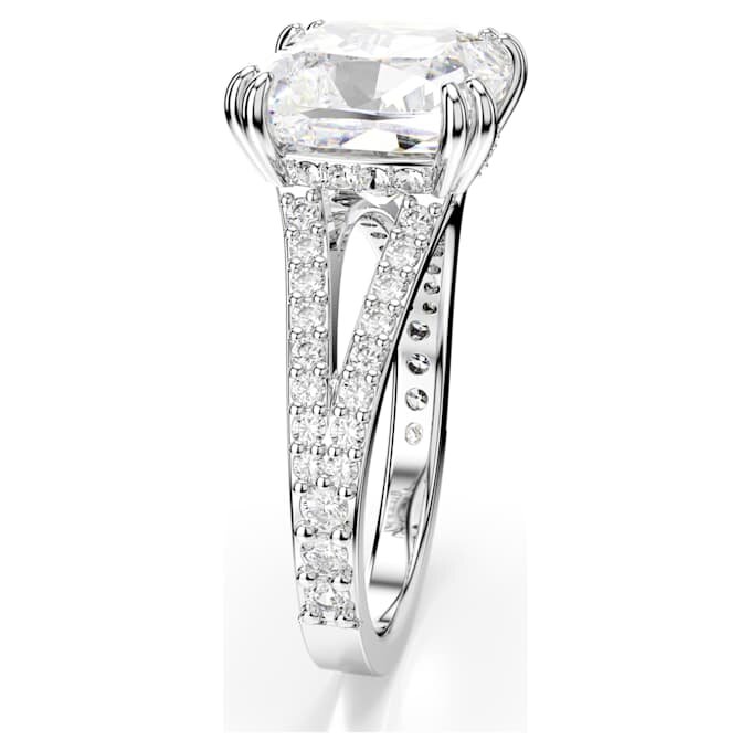 Anillo de cóctel Stilla, corte cuadrado, pavé, blanco, chapado en rodio Anillo de cóctel Stilla, corte cuadrado, pavé, blanco, chapado en rodio