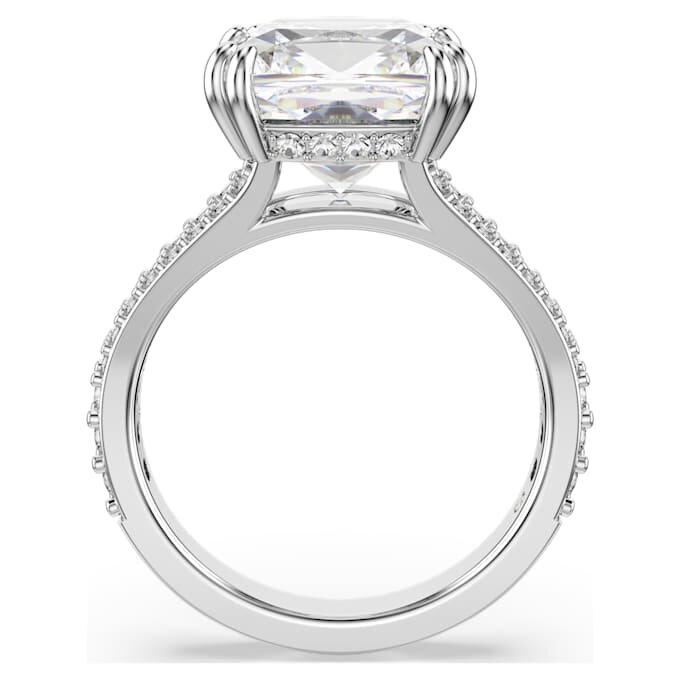 Anillo de cóctel Stilla, corte cuadrado, pavé, blanco, chapado en rodio Anillo de cóctel Stilla, corte cuadrado, pavé, blanco, chapado en rodio