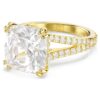 Anillo de cóctel Stilla, corte cuadrado, pavé, blanco, chapado en tono dorado Anillo de cóctel Stilla, corte cuadrado, pavé, blanco, chapado en tono dorado