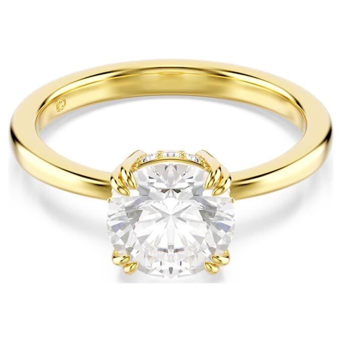 Anillo de cóctel Stilla, corte redondo, blanco, chapado en tono dorado Anillo de cóctel Stilla, corte redondo, blanco, chapado en tono dorado