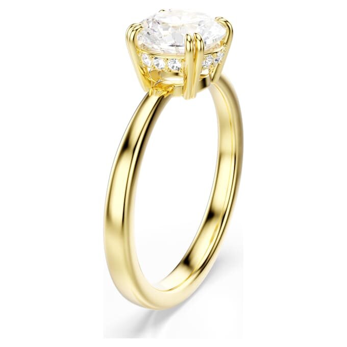 Anillo de cóctel Stilla, corte redondo, blanco, chapado en tono dorado Anillo de cóctel Stilla, corte redondo, blanco, chapado en tono dorado