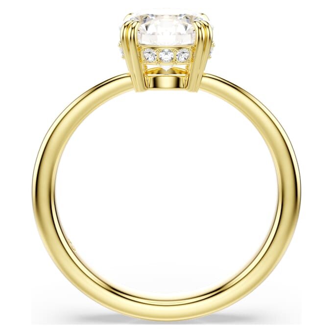 Anillo de cóctel Stilla, corte redondo, blanco, chapado en tono dorado Anillo de cóctel Stilla, corte redondo, blanco, chapado en tono dorado