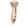 Anillo de cóctel Una Angelic, corte redondo, pavé, blanco, chapado en tono oro rosa Anillo de cóctel Una Angelic, corte redondo, pavé, blanco, chapado en tono oro rosa