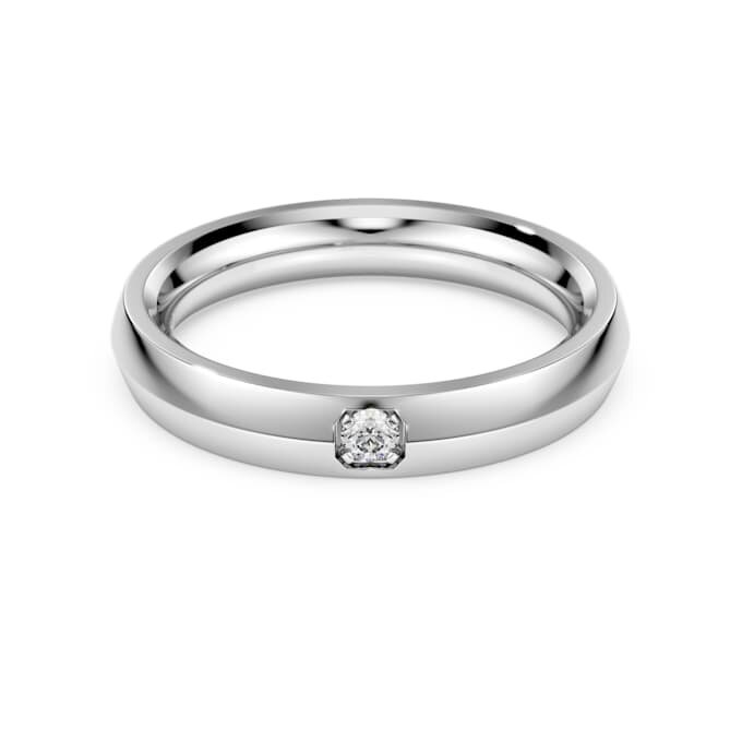 Anillo de eternidad con diamantes cultivados en laboratorio, 0,05 quilates en total, forma redonda, oro blanco de 14 quilates Anillo de eternidad con diamantes cultivados en laboratorio, 0,05 quilates en total, forma redonda, oro blanco de 14 quilates