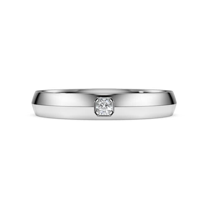 Anillo de eternidad con diamantes cultivados en laboratorio, 0,05 quilates en total, forma redonda, oro blanco de 14 quilates Anillo de eternidad con diamantes cultivados en laboratorio, 0,05 quilates en total, forma redonda, oro blanco de 14 quilates