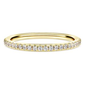 Anillo de eternidad con diamantes cultivados en laboratorio, 0,2 ct en total, forma redonda, oro amarillo de 14K Anillo de eternidad con diamantes cultivados en laboratorio, 0,2 ct en total, forma redonda, oro amarillo de 14K