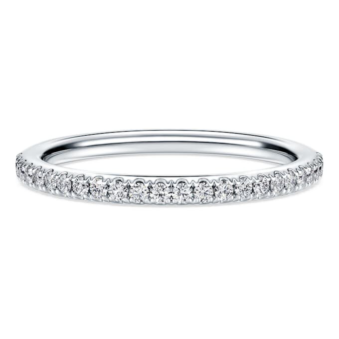 Anillo de eternidad con diamantes cultivados en laboratorio, 0,2 quilates en total, forma redonda, oro blanco de 14 quilates Anillo de eternidad con diamantes cultivados en laboratorio, 0,2 quilates en total, forma redonda, oro blanco de 14 quilates