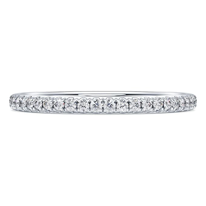 Anillo de eternidad con diamantes cultivados en laboratorio, 0,2 quilates en total, forma redonda, oro blanco de 14 quilates Anillo de eternidad con diamantes cultivados en laboratorio, 0,2 quilates en total, forma redonda, oro blanco de 14 quilates