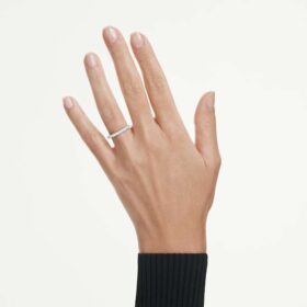 Anillo de eternidad con diamantes cultivados en laboratorio, 0,4 ct en total, forma redonda, oro blanco de 14K Anillo de eternidad con diamantes cultivados en laboratorio, 0,4 ct en total, forma redonda, oro blanco de 14K
