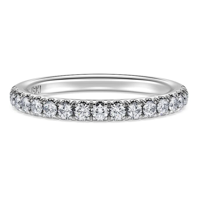 Anillo de eternidad con diamantes cultivados en laboratorio, 0,4 ct en total, forma redonda, oro blanco de 14K Anillo de eternidad con diamantes cultivados en laboratorio, 0,4 ct en total, forma redonda, oro blanco de 14K
