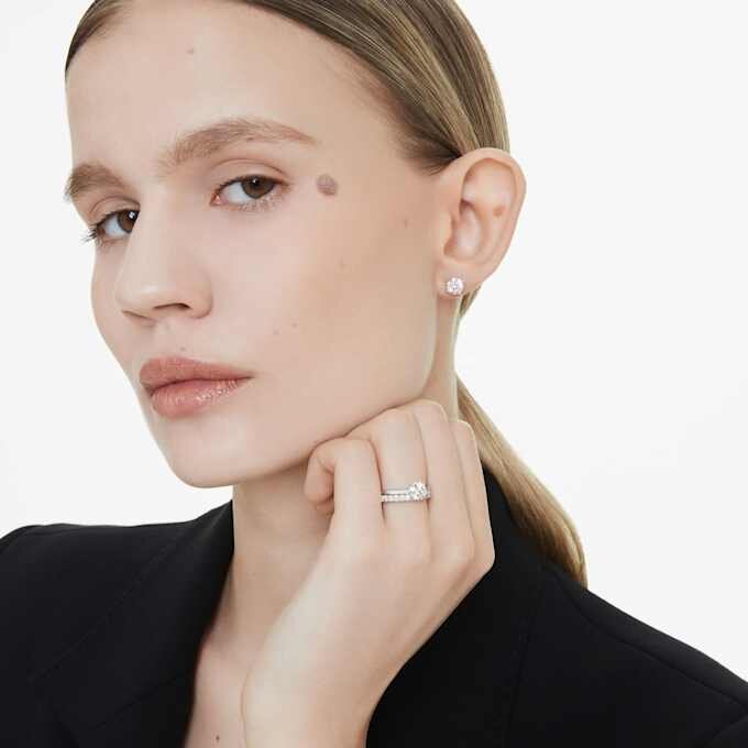 Anillo de eternidad con diamantes cultivados en laboratorio, 0,4 ct en total, forma redonda, oro blanco de 14K Anillo de eternidad con diamantes cultivados en laboratorio, 0,4 ct en total, forma redonda, oro blanco de 14K