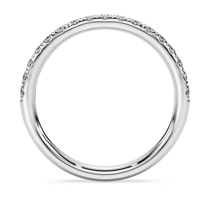Anillo de eternidad con diamantes cultivados en laboratorio, 0,4 ct en total, forma redonda, plata de ley Anillo de eternidad con diamantes cultivados en laboratorio, 0,4 ct en total, forma redonda, plata de ley