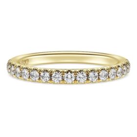 Anillo de eternidad con diamantes cultivados en laboratorio, 0,4 quilates en total, forma redonda, oro amarillo de 14 quilates Anillo de eternidad con diamantes cultivados en laboratorio, 0,4 quilates en total, forma redonda, oro amarillo de 14 quilates