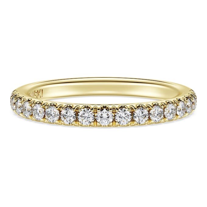 Anillo de eternidad con diamantes cultivados en laboratorio, 0,4 quilates en total, forma redonda, oro amarillo de 14 quilates Anillo de eternidad con diamantes cultivados en laboratorio, 0,4 quilates en total, forma redonda, oro amarillo de 14 quilates