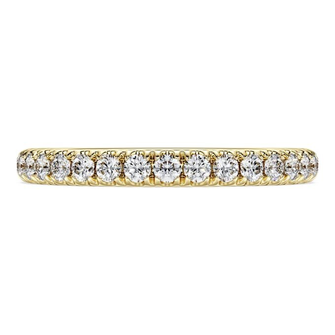 Anillo de eternidad con diamantes cultivados en laboratorio, 0,4 quilates en total, forma redonda, oro amarillo de 14 quilates Anillo de eternidad con diamantes cultivados en laboratorio, 0,4 quilates en total, forma redonda, oro amarillo de 14 quilates
