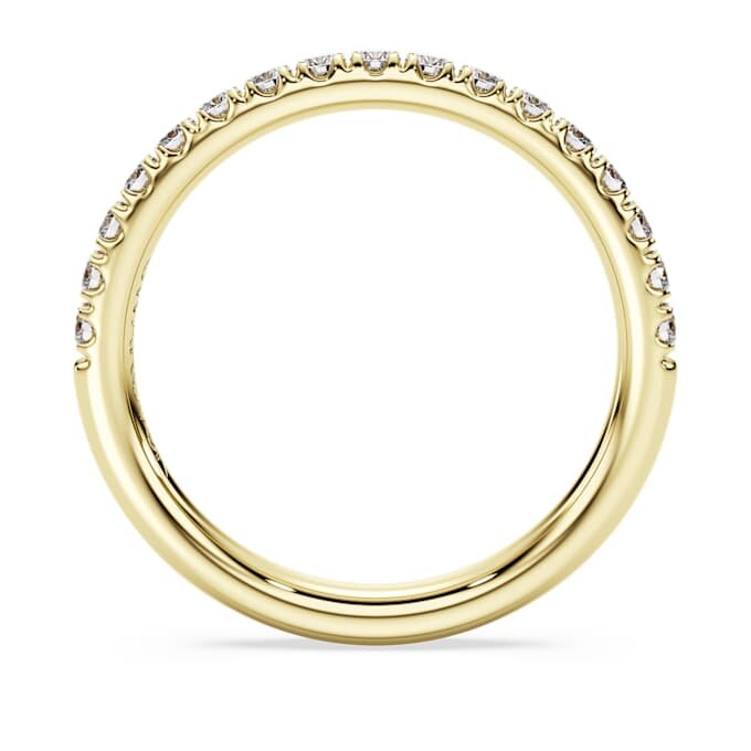 Anillo de eternidad con diamantes cultivados en laboratorio, 0,4 quilates en total, forma redonda, oro amarillo de 14 quilates Anillo de eternidad con diamantes cultivados en laboratorio, 0,4 quilates en total, forma redonda, oro amarillo de 14 quilates