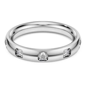Anillo de eternidad con diamantes cultivados en laboratorio, 0,5 ct en total, forma redonda, oro blanco de 14K Anillo de eternidad con diamantes cultivados en laboratorio, 0,5 ct en total, forma redonda, oro blanco de 14K