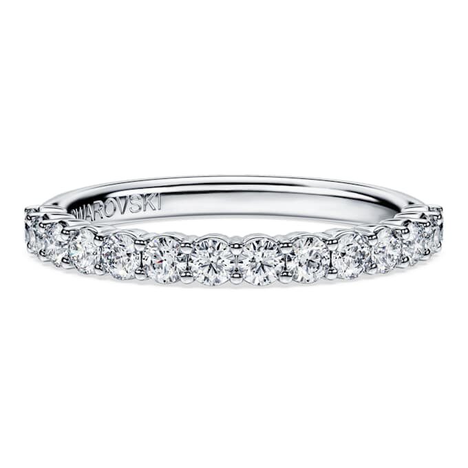 Anillo de eternidad con diamantes cultivados en laboratorio, 0,5 ct en total, forma redonda, oro blanco de 14K Anillo de eternidad con diamantes cultivados en laboratorio, 0,5 ct en total, forma redonda, oro blanco de 14K