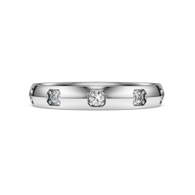 Anillo de eternidad con diamantes cultivados en laboratorio, 0,5 ct en total, forma redonda, oro blanco de 14K Anillo de eternidad con diamantes cultivados en laboratorio, 0,5 ct en total, forma redonda, oro blanco de 14K