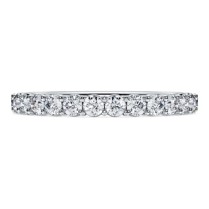 Anillo de eternidad con diamantes cultivados en laboratorio, 0,5 ct en total, forma redonda, oro blanco de 14K Anillo de eternidad con diamantes cultivados en laboratorio, 0,5 ct en total, forma redonda, oro blanco de 14K