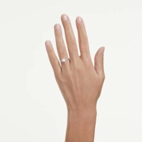 Anillo de eternidad con diamantes cultivados en laboratorio, 1 Ct Tw, forma redonda, oro blanco de 14K Anillo de eternidad con diamantes cultivados en laboratorio, 1 Ct Tw, forma redonda, oro blanco de 14K