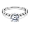 Anillo de eternidad con diamantes cultivados en laboratorio, 1 Ct Tw, forma redonda, oro blanco de 14K Anillo de eternidad con diamantes cultivados en laboratorio, 1 Ct Tw, forma redonda, oro blanco de 14K