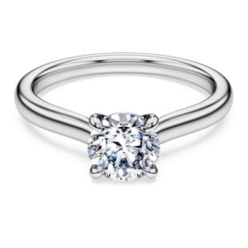 Anillo de eternidad con diamantes cultivados en laboratorio, 1 Ct Tw, forma redonda, oro blanco de 14K Anillo de eternidad con diamantes cultivados en laboratorio, 1 Ct Tw, forma redonda, oro blanco de 14K