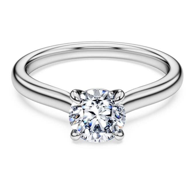Anillo de eternidad con diamantes cultivados en laboratorio, 1 Ct Tw, forma redonda, oro blanco de 14K Anillo de eternidad con diamantes cultivados en laboratorio, 1 Ct Tw, forma redonda, oro blanco de 14K