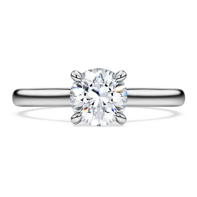 Anillo de eternidad con diamantes cultivados en laboratorio, 1 Ct Tw, forma redonda, oro blanco de 14K Anillo de eternidad con diamantes cultivados en laboratorio, 1 Ct Tw, forma redonda, oro blanco de 14K