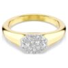 Anillo Dextera con cortes variados, blanco, chapado en tono dorado Anillo Dextera con cortes variados, blanco, chapado en tono dorado