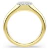 Anillo Dextera con cortes variados, blanco, chapado en tono dorado Anillo Dextera con cortes variados, blanco, chapado en tono dorado