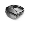 Anillo Dextera de forma octogonal, talla redonda, negro, chapado en rutenio Anillo Dextera de forma octogonal, talla redonda, negro, chapado en rutenio