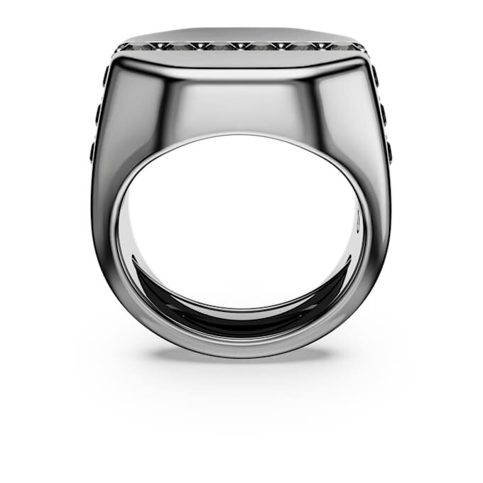 Anillo Dextera de forma octogonal, talla redonda, negro, chapado en rutenio Anillo Dextera de forma octogonal, talla redonda, negro, chapado en rutenio