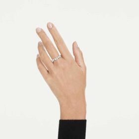 Anillo Galaxy con diamantes cultivados en laboratorio, 1 Ct Tw, formas variadas, oro blanco de 14K Anillo Galaxy con diamantes cultivados en laboratorio, 1 Ct Tw, formas variadas, oro blanco de 14K