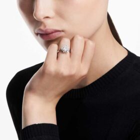 Anillo Galaxy con diamantes cultivados en laboratorio, 2 ct en total, forma redonda, oro blanco de 14K Anillo Galaxy con diamantes cultivados en laboratorio, 2 ct en total, forma redonda, oro blanco de 14K