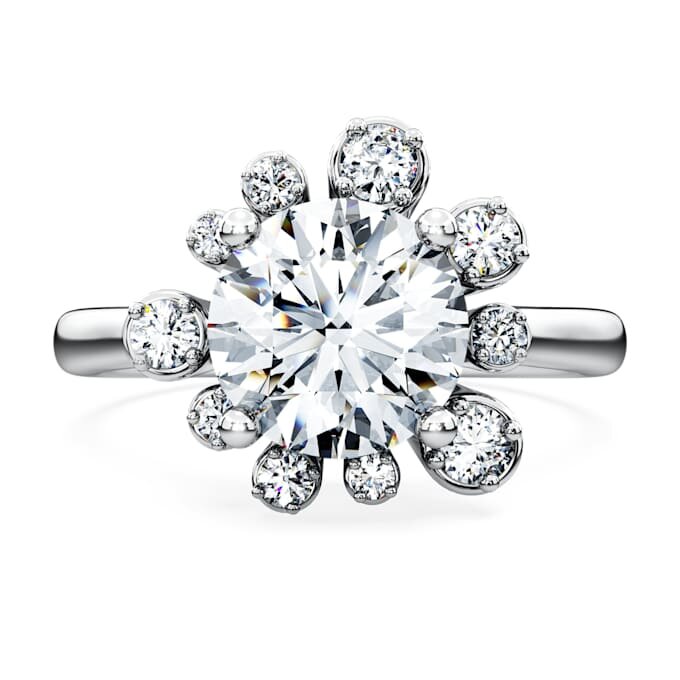 Anillo Galaxy con diamantes cultivados en laboratorio, 2 ct en total, forma redonda, oro blanco de 14K Anillo Galaxy con diamantes cultivados en laboratorio, 2 ct en total, forma redonda, oro blanco de 14K