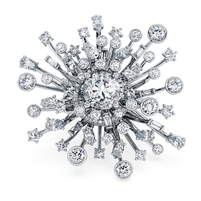Anillo Galaxy con diamantes cultivados en laboratorio, 9,5 ct en total, formas variadas, oro blanco de 18 quilates Anillo Galaxy con diamantes cultivados en laboratorio, 9,5 ct en total, formas variadas, oro blanco de 18 quilates