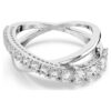 Anillo Hyperbola con cortes mixtos, blanco, acabado plateado Anillo Hyperbola con cortes mixtos, blanco, acabado plateado