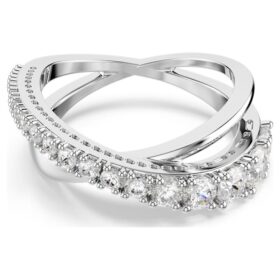 Anillo Hyperbola con cortes mixtos, blanco, acabado plateado Anillo Hyperbola con cortes mixtos, blanco, acabado plateado