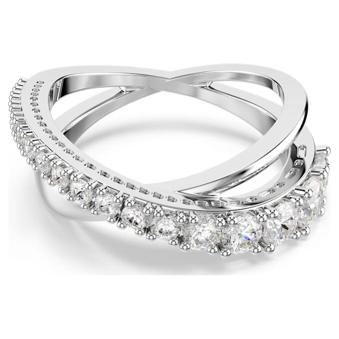 Anillo Hyperbola con cortes mixtos, blanco, acabado plateado Anillo Hyperbola con cortes mixtos, blanco, acabado plateado