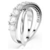 Anillo Hyperbola con cortes mixtos, blanco, acabado plateado Anillo Hyperbola con cortes mixtos, blanco, acabado plateado
