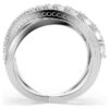 Anillo Hyperbola con cortes mixtos, blanco, acabado plateado Anillo Hyperbola con cortes mixtos, blanco, acabado plateado